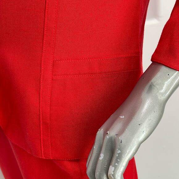 Louis Feraud Vintage Red Knee-Length Pencil Skirt Suit Set Size 10 - Picture 14 of 16